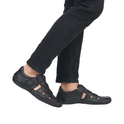 Czarne sandały męskie 06354-00 Rieker
