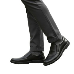 Mokasyny męskie Tapi C-7435 czarne skórzane wsuwane casual