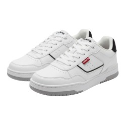 Buty młodzieżowe unisex Levi's VJOH001S białe z czarnymi dodatkami – widok z boku