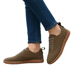 buty męskie T.Sokolski PAN W26-952 SAND brąz piaskowy skórzane perforowane widok z boku