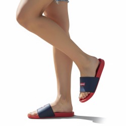 klapki damskie levis granatowo czerwone basenowe lekkie