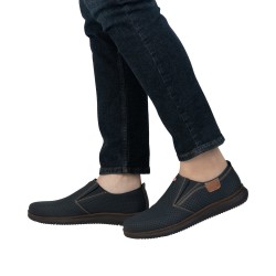 Rieker 10452-12 granatowe mokasyny męskie wsuwane