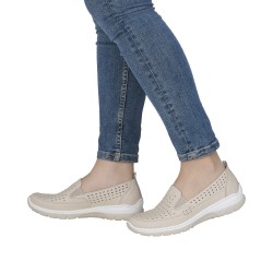 Buty damskie Rieker L32F4-60 beżowe skórzane wsuwane