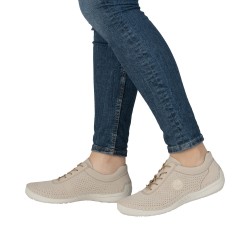 Buty damskie Rieker 52546-60 beżowe perforowane sznurowane