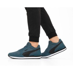 Buty męskie PUMA ST Runner v4 399666 19 zielono-czarne – sportowe sneakersy z siateczki i zamszowymi wstawkami