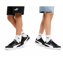 PUMA 406232 02 czarne – juniorskie sneakersy unisex z białym logo, białą podeszwą i wkładką SoftFoam+