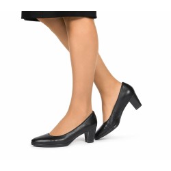 Caprice 9-22400-43 022 – Eleganckie skórzane czółenka damskie na stabilnym obcasie